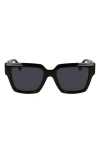 Ferragamo Gancini Acetate Square Sunglasses In Black