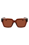Ferragamo Gancini Acetate Square Sunglasses In Transparent Brown