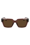 Ferragamo Gancini Acetate Square Sunglasses In Transparent Mauve