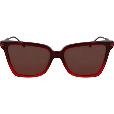 Ferragamo Gancini 56mm Butterfly Sunglasses In Red