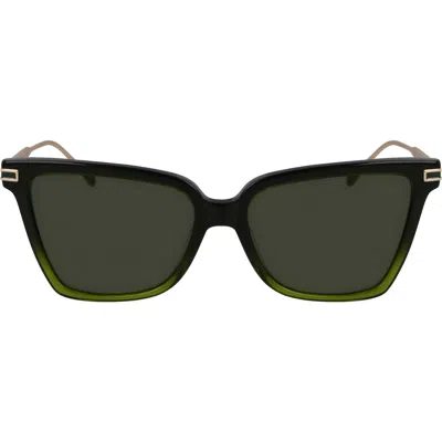 Ferragamo Gancini 56mm Butterfly Sunglasses In Green