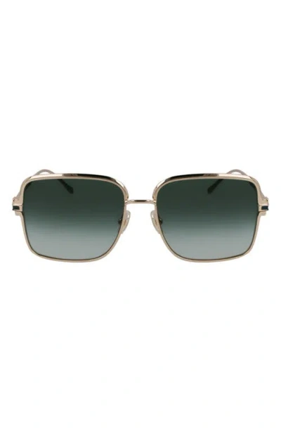 FERRAGAMO FERRAGAMO GANCINI 57MM MODIFIED RECTANGULAR SUNGLASSES