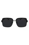 Ferragamo Gancini 57mm Modified Rectangular Sunglasses In Matte Black
