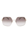 Ferragamo Gancini 61mm Gradient Rectangular Sunglasses In Multi
