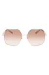 Ferragamo Gancini 61mm Gradient Rectangular Sunglasses