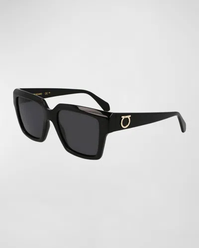FERRAGAMO GANCINI ACETATE SQUARE SUNGLASSES