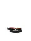 Ferragamo Gancini Adjustable And Reversible Belt In Black