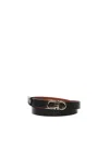 Ferragamo Gancini Adjustable And Reversible Belt In Black, Dark Barolo