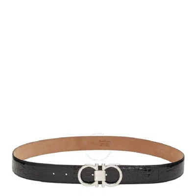 Ferragamo Gancini Adjustable Belt In Black