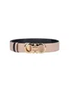 Ferragamo Neutral Gancini Leather Belt In Pink