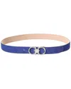 Ferragamo Gancini Adjustable Suede Belt In Purple