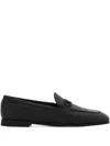 Ferragamo Gancini Almond-toe Loafers In Black