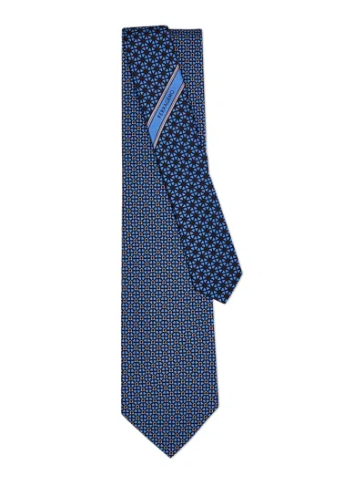 FERRAGAMO FERRAGAMO GANCINI AND HEARTS PRINTED ADA SILK TIE