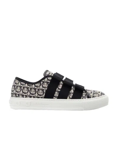 Ferragamo Gancini And Vara Bow Low-top Sneakers In White