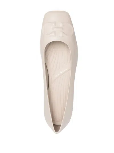 Ferragamo Gancini Ballerina Shoes In Neutral