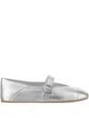 Ferragamo Ballerina Woman Ballet Flats Silver Size 6 Lambskin