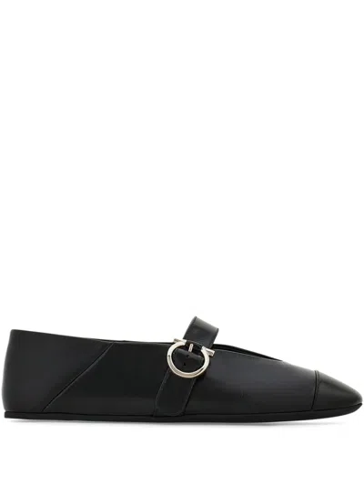 Ferragamo Gancini Ballet Flats In Black