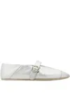 Ferragamo Ballerina Woman Ballet Flats Silver Size 6 Lambskin In Silver