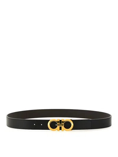 Ferragamo Adjustable Length Link Belt In Brown