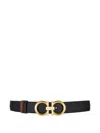 Ferragamo Reversible And Adjustable Belt With Hammered Gancini