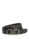 Ferragamo Double Adjus Bombe Double Gancino Belt Belts Black In Black
