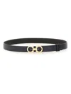 Ferragamo Buckle Textured Adjustable Belt In Black