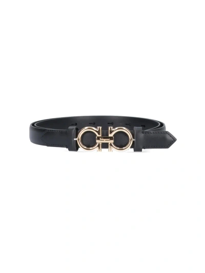 Ferragamo 'gancini' Belt In Black  