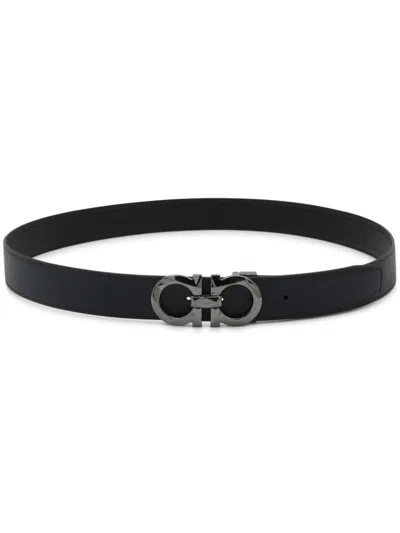 Ferragamo Black And Brown Leather Belt
