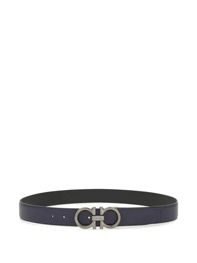 Ferragamo Gancini Belt In Blue