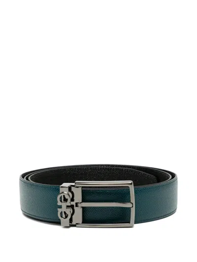 Ferragamo Gancini Belt In Blue