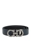Ferragamo Logo-buckle Patterned Belt In Blue