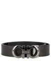 Ferragamo Men's Reversible And Adjustable Gancini Belt In Black