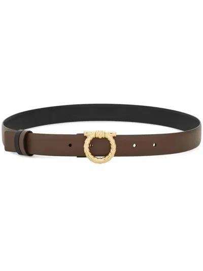 Ferragamo Gancini Belt In Brown