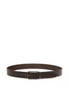 Ferragamo Reversible Leather Buckled Belt In Brown
