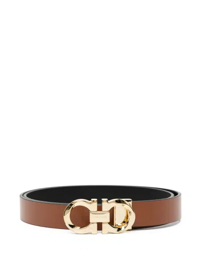 Ferragamo Gancini Belt In Brown
