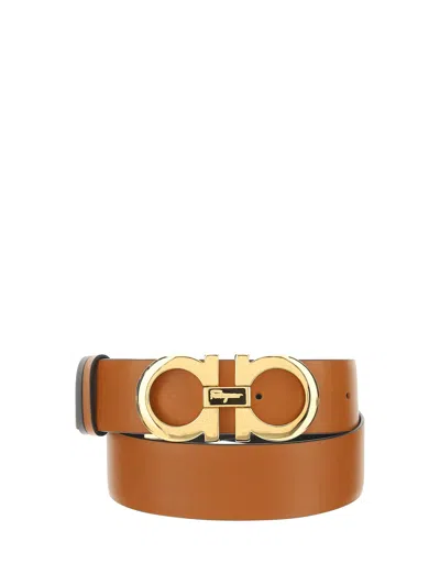 Ferragamo Gancini Belt In Brown