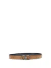 Ferragamo Brown Gancini Solid Reversible Belt In Multi