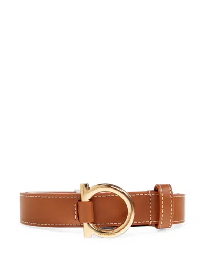 Ferragamo Gancini Belt In Brown