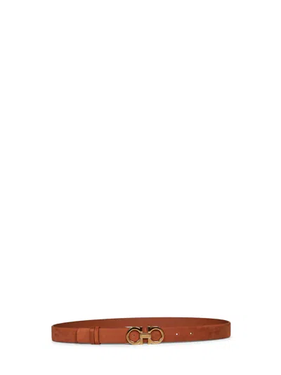 Ferragamo Gancini Belt In Camel