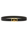 Ferragamo Gancini Belt With Textured Finish In Dark Brown