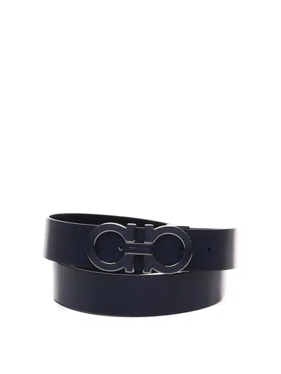 Ferragamo Salvatore  Gancini Buckled Belt In Azul