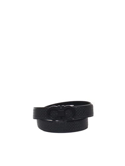 Ferragamo Gancini Belt Reversible In Black