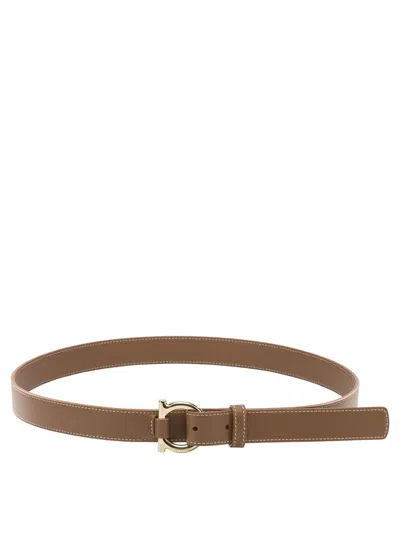 Ferragamo Gancini Belts Beige In Brown