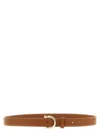 Ferragamo Brown Gancini Solid Belt In Brown