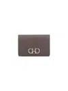 Ferragamo Gancini" Bi-fold Card Holder - Taupe