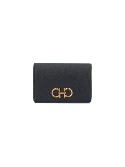 Ferragamo Gancini' Bi-fold Cardholder - Black
