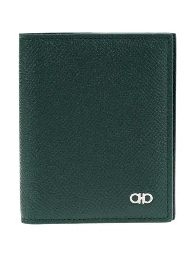 Ferragamo Gancini Bi-fold Cardholder In Green