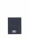 Ferragamo Gancini Bi Fold Deep Oceano Wallet In Blue
