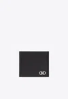 Ferragamo Gancini Bi-fold Leather Wallet In Black