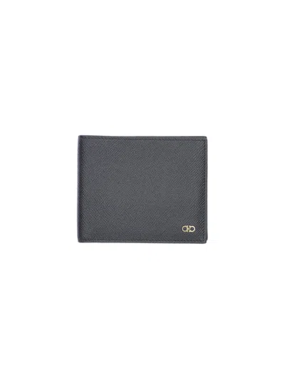 Ferragamo Gancini Bi-fold Wallet In Black